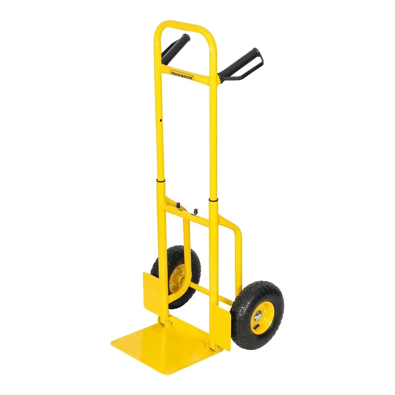 TOUGH MASTER Sack Truck 150 kg Capacity Industrial Hand Trolley with Pneumatic Tyres Robust Steel Frame Large Foldable Toe Plate Ideal for Lifting Delivery Moving Heavy Items Warehouse Garage