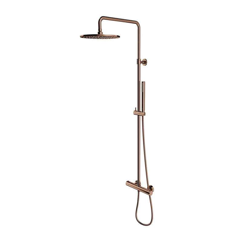 Omnires Y1244SUCP Thermostatic Shower System which is Mount on The Plaster Y-copper-Y1244SUCP, Copper