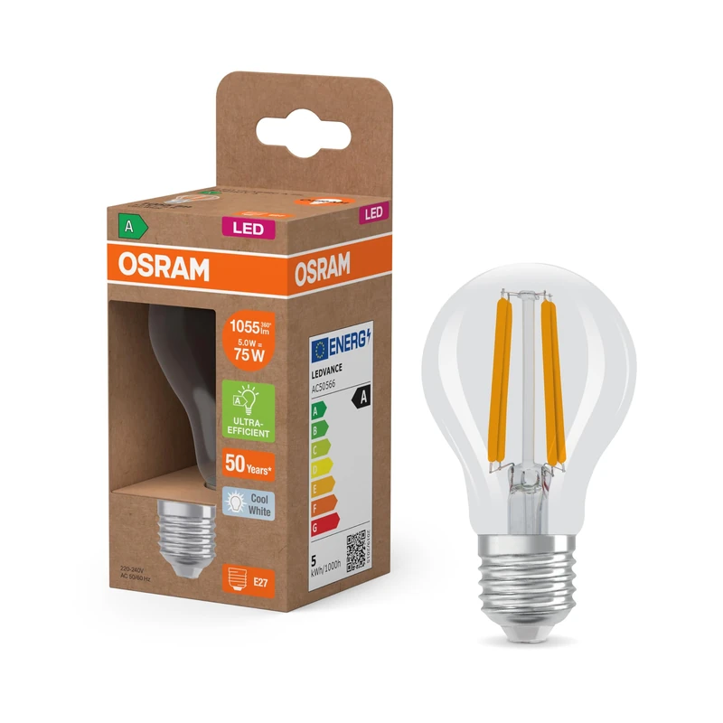 Osram Superstar+ Classic LED E27 5W 4000K Cool White - Pack of 6
