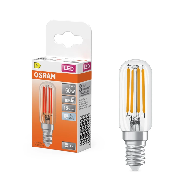 Osram Special T26 Wire 55 LED Light Lamp with Sockel E14, Schlanke Form, 4.9W, 730lm, 4000K, Kaltweißes Licht, Gute Rundumlichtausstrahlung, Lang Lebensdauer, 6-Pack