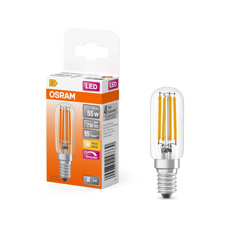 Osram LED Special LED-Lamp in Tropfenform, Klar, Multicoloured, 6.5 W, 730 lm, 2700 K für warmweißes Licht, E14 Sockel, 25 mm Durchmesser, EEK E, dimmbar, 6-Pack