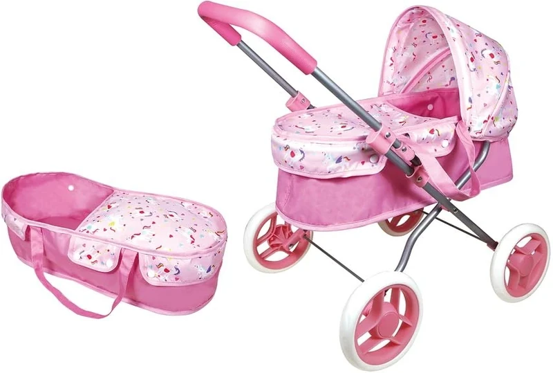 Wdk Partner The cradle is removable. Height of the handle 46 cm. For babies with a size of 40 cm (not included). Metal tubes. Assembled by an adult. Ages 3 and up. - Image 1