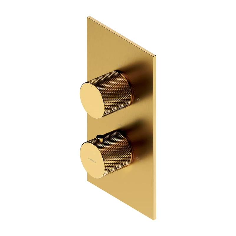 Omnires CT8036GLB Thermostatic Bath and Shower tap Contour-Brushed gold-CT8036GLB, Gold