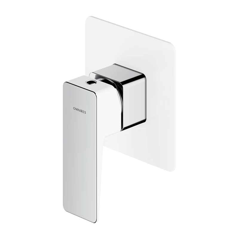 Omnires PM7445CRB Bathroom Shower tap which is Mount Under The Plaster Parma-chrome/white-PM7445CRB, Chrome/White