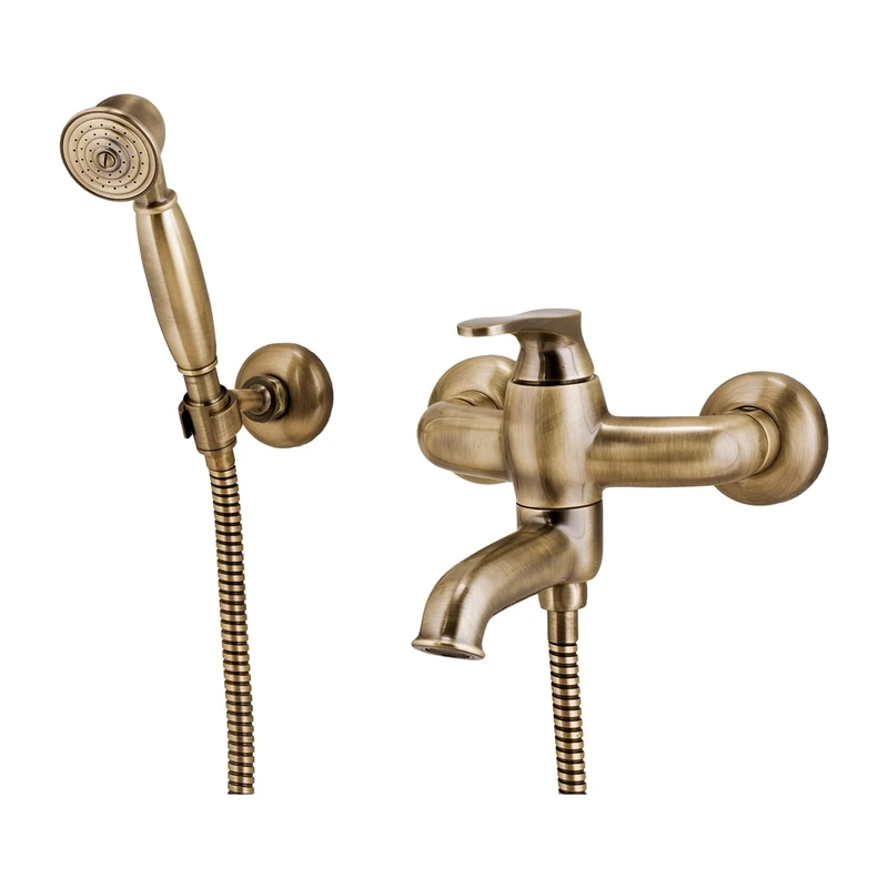 Omnires AD5131BR Bathroom tap for Bath with Shower System Art Deco bronze-AD5131BR, Antique Bronze