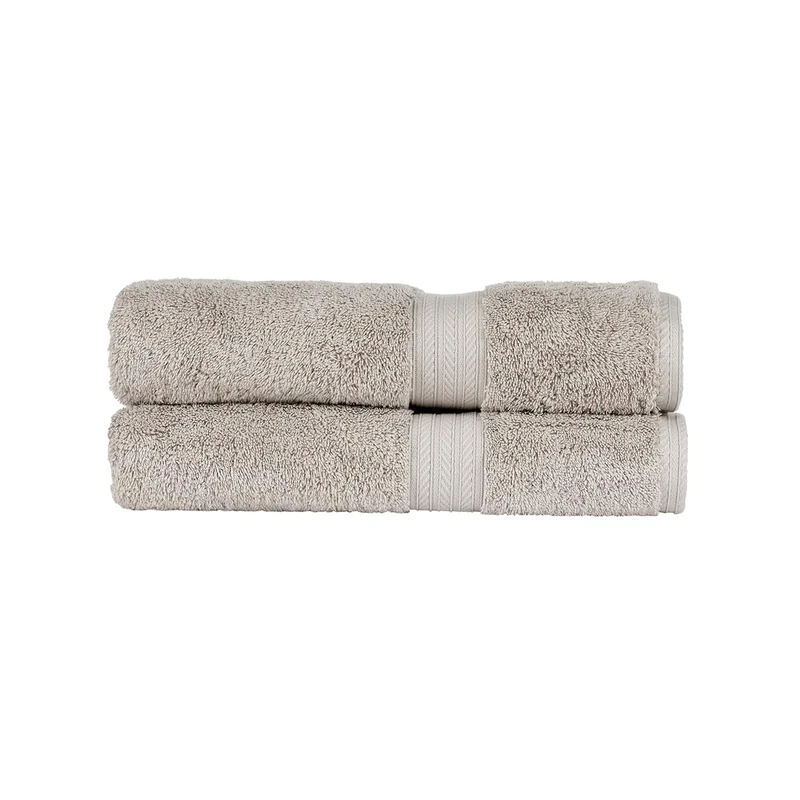 Christy Renaissance 2 Bath Towels Set | Dove Grey | 100% Egyptian Cotton Pile | Luxuriously Soft and Super Absorbent | 675 GSM | Plush Fluffy and Long Lasting