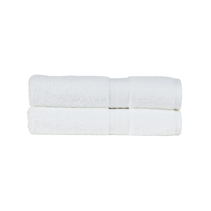 Christy Renaissance 2 Bath Towels Set | White | 100% Egyptian Cotton Pile | Luxuriously Soft and Super Absorbent | 675 GSM | Plush Fluffy and Long Lasting