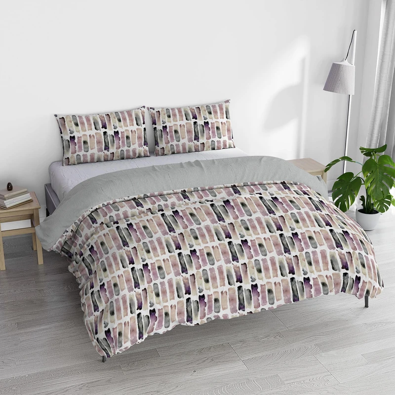 Italian Bed Linen Watercolor Duvet Cover Set with Digital Print, Double, WT 12