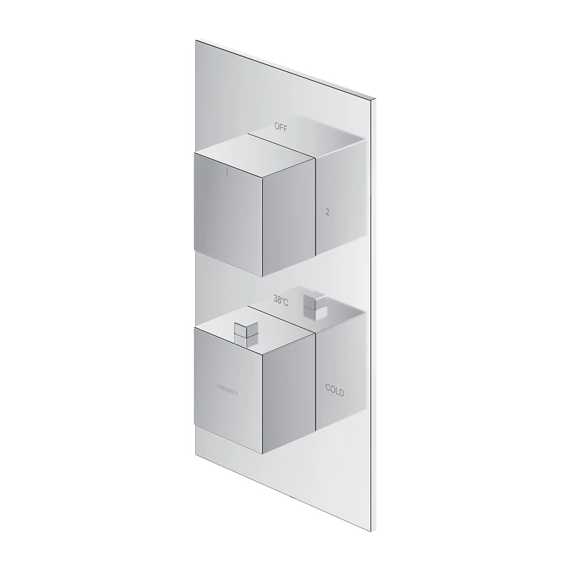 Omnires Surface-Mounted Element of The Thermostatic Shower and Bath tap which is Mount Under The Plaster Fresh - Chrome - FR7136ROCR