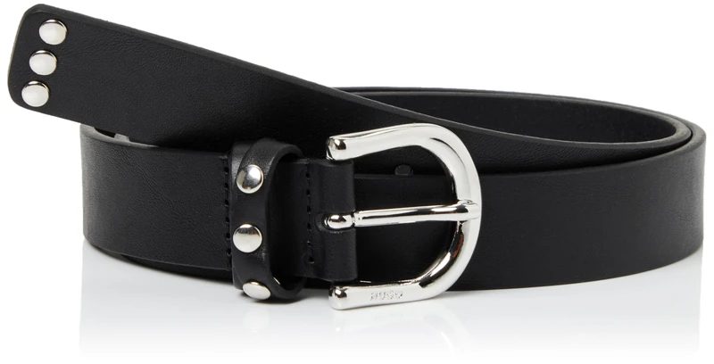 HUGO Women's Nora-Studs_Sz30 Belt, Black1, 75