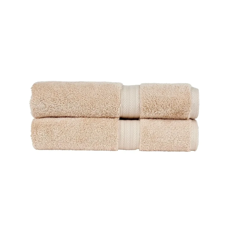 Christy Renaissance 2 Bath Towels Set | Driftwood Beige | 100% Egyptian Cotton Pile | Luxuriously Soft and Super Absorbent | 675 GSM | Plush Fluffy and Long Lasting