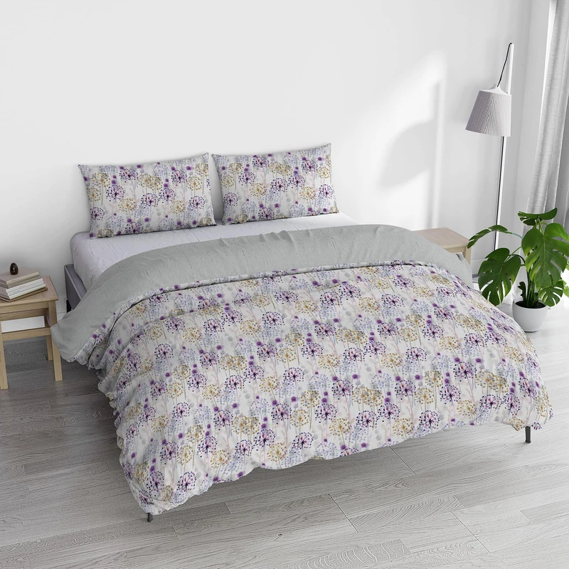 Italian Bed Linen Watercolor Duvet Cover Set with Digital Print, Double, WT 10