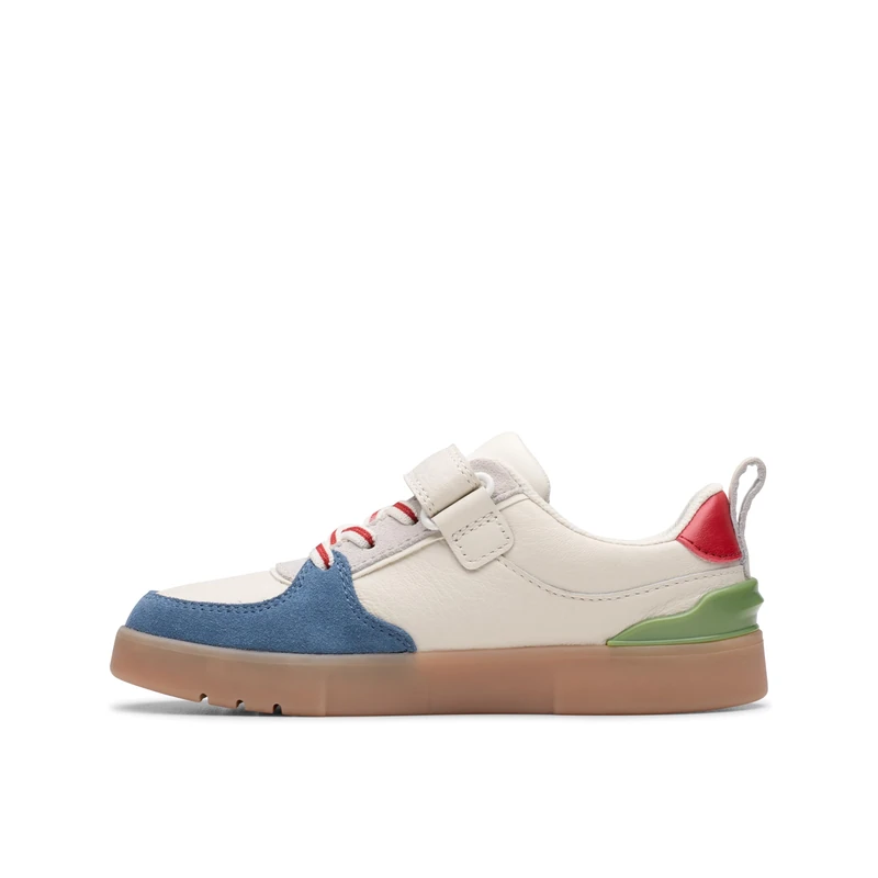 Clarks Unisex Kids Oslo Vibe Sneaker, White Blue, 8.5 UK