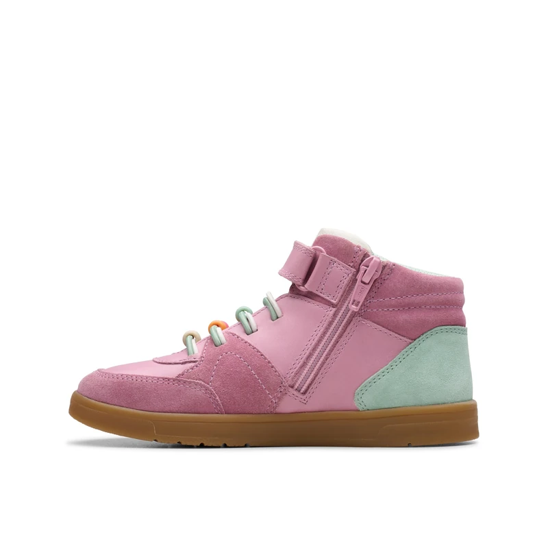 Clarks Girls Discobeamhi K. Sneaker, Dusty Pink, 8 UK