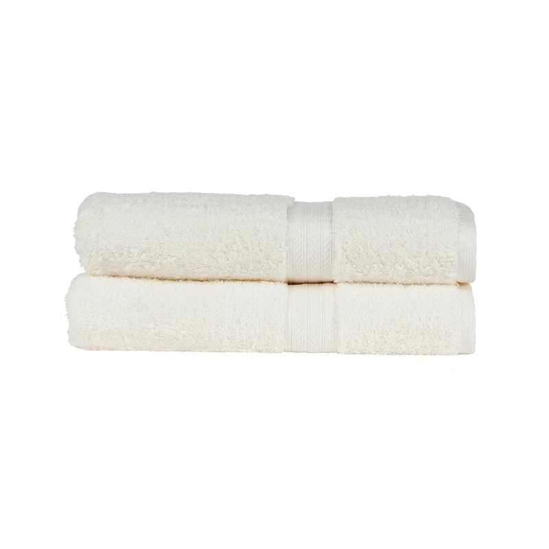 Christy Renaissance 2 Bath Towels Set | Parchment Off-White | 100% Egyptian Cotton Pile | Luxuriously Soft and Super Absorbent | 675 GSM | Plush Fluffy and Long Lasting