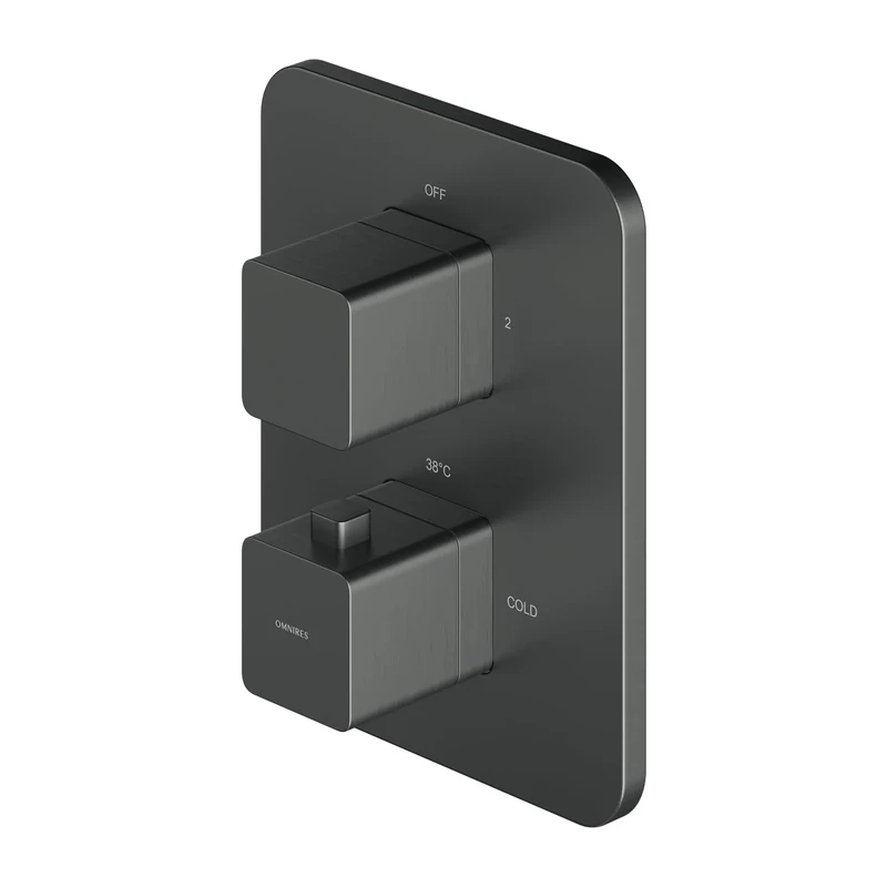 Omnires PM7436GR Thermostatic Bathroom Shower and Bath tap which is Mount Under The Plaster Parma-graphite-PM7436GR, Graphite