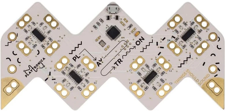 Playtronica MIDI CONTROLLER PLAYTRON (controls software instruments, up to 16 objects, creative expression, imperceptible latency, portable, USB connection, incl. 18 crocodile clips, bag), black
