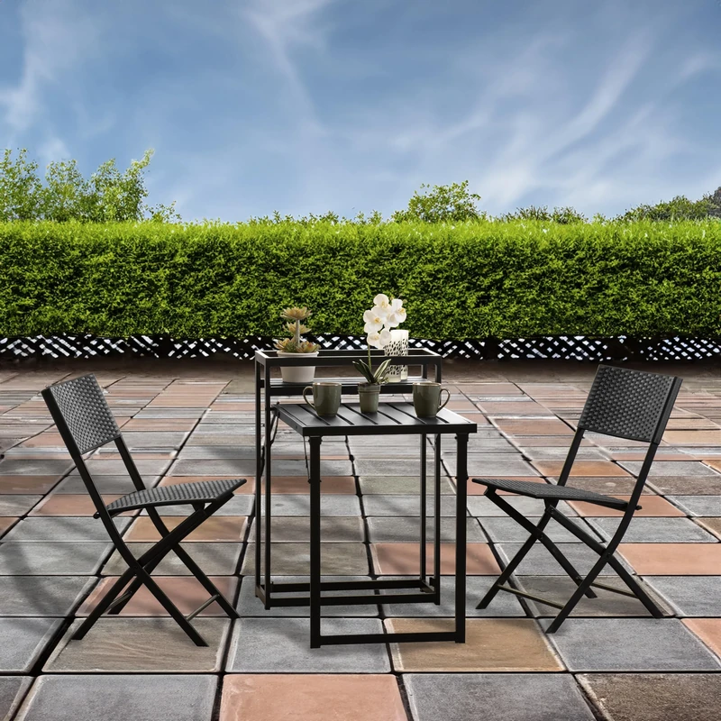 Seconique Foldaway 1+2 Garden Set in Black