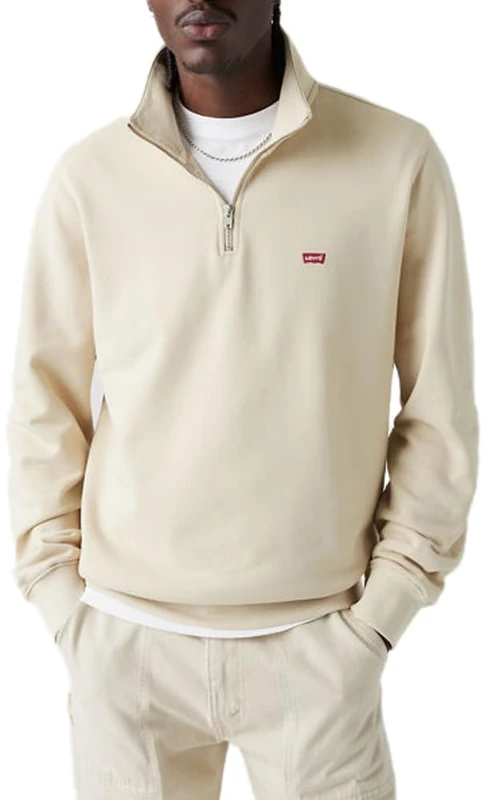Levi's Men's Original Hm 1/4 Zip Sweatshirt, Fog, M