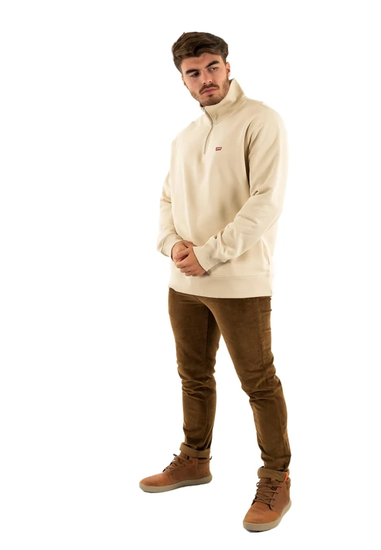 Levi's Men's Original Hm 1/4 Zip Sweatshirt, Fog, S