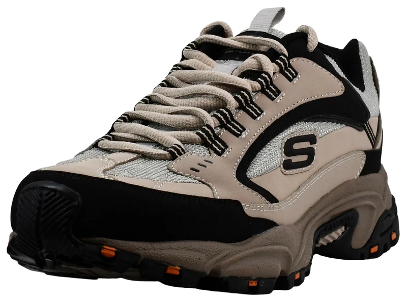 Skechers Men's Stamina Nuovo Cutback Lace-Up Sneaker, Taupe/Black, 14