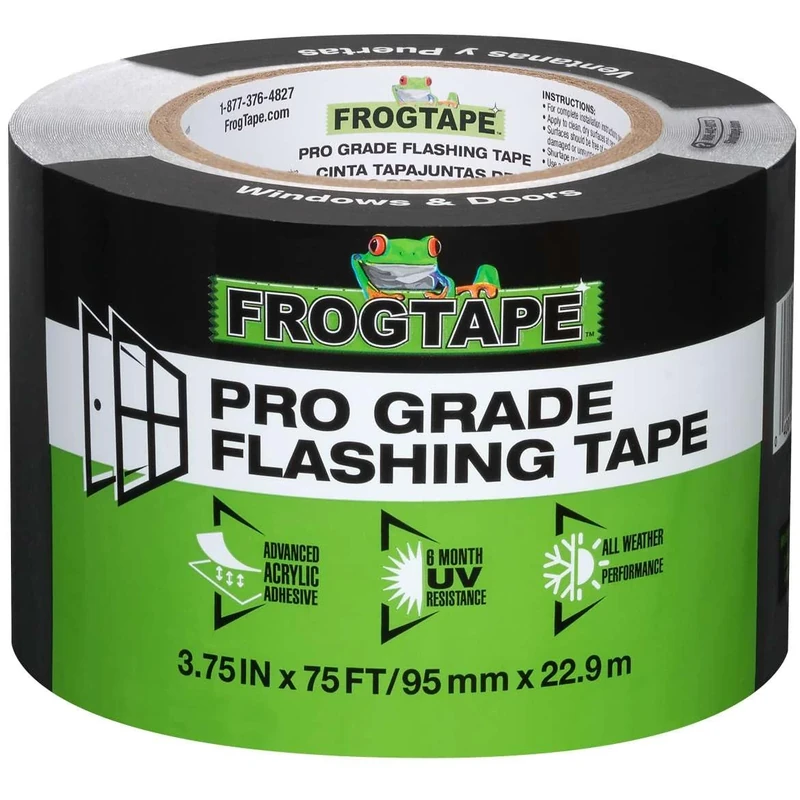Frog Tape Pro Grade Flashing Tape for Windows & Doors - All Weather & UV Resistant Flashing Tape with Advanced Acrylic Adhesive 95mm x 22.9m