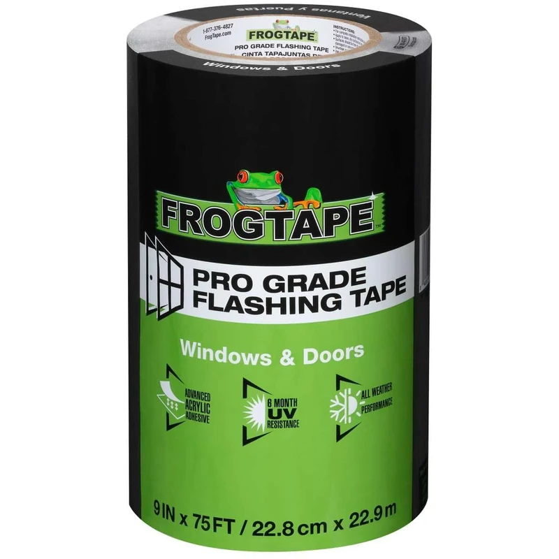 Frog Tape Pro Grade Flashing Tape for Windows & Doors - All Weather & UV Resistant Flashing Tape with Advanced Acrylic Adhesive 228mm x 22.9m