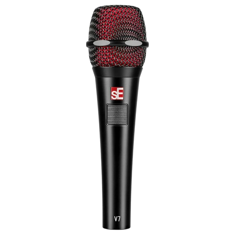 SE ELECTRONICS V7 Push-to-Talk Dynamic Microphone for Singing, Speech & Studio Recording - XLR Handheld Professional Microphone with Supercardioid Aluminum Voice Coil for Huge Gain Before Feedback