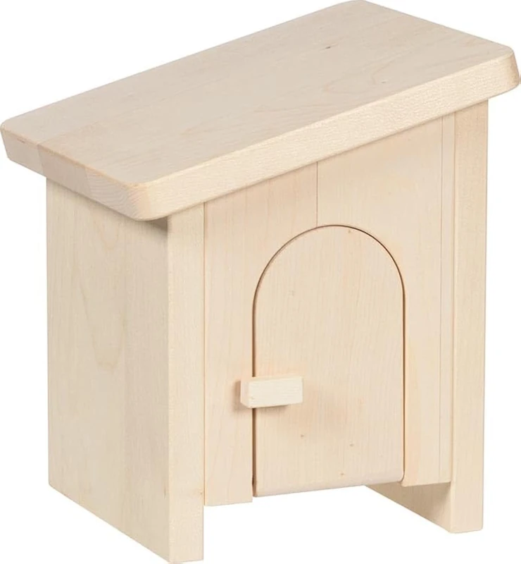 HOLZTIGER 80615 - Small Wooden Hutch for Toy Figures - Perfect Home for Small Figures - Promotes Creative Play, 16 cm x 15 cm x 18 cm, Made in Europe, from 3 Years - Image 1