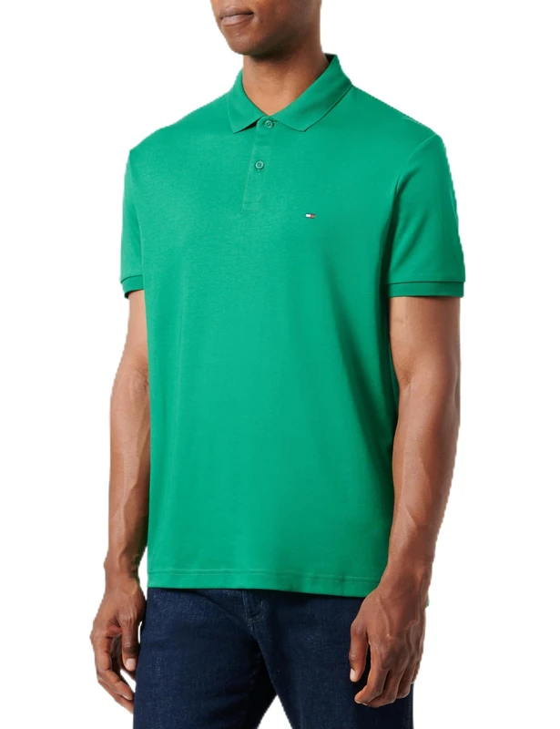 Tommy Hilfiger Men's Liquid Cotton Essential Reg Polo Mw0mw35585 Liquid Cotton Essential REG Polo, Green (Nouveau Green), S