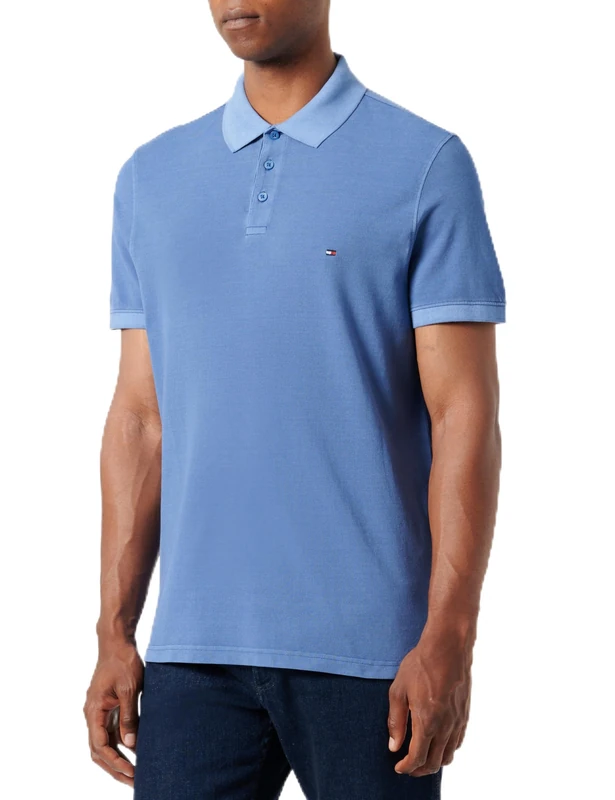 Tommy Hilfiger Men's Garment Dye Reg Polo Mw0mw34757 Garment DYE REG Polo, Blue (Monochrome Blue), L