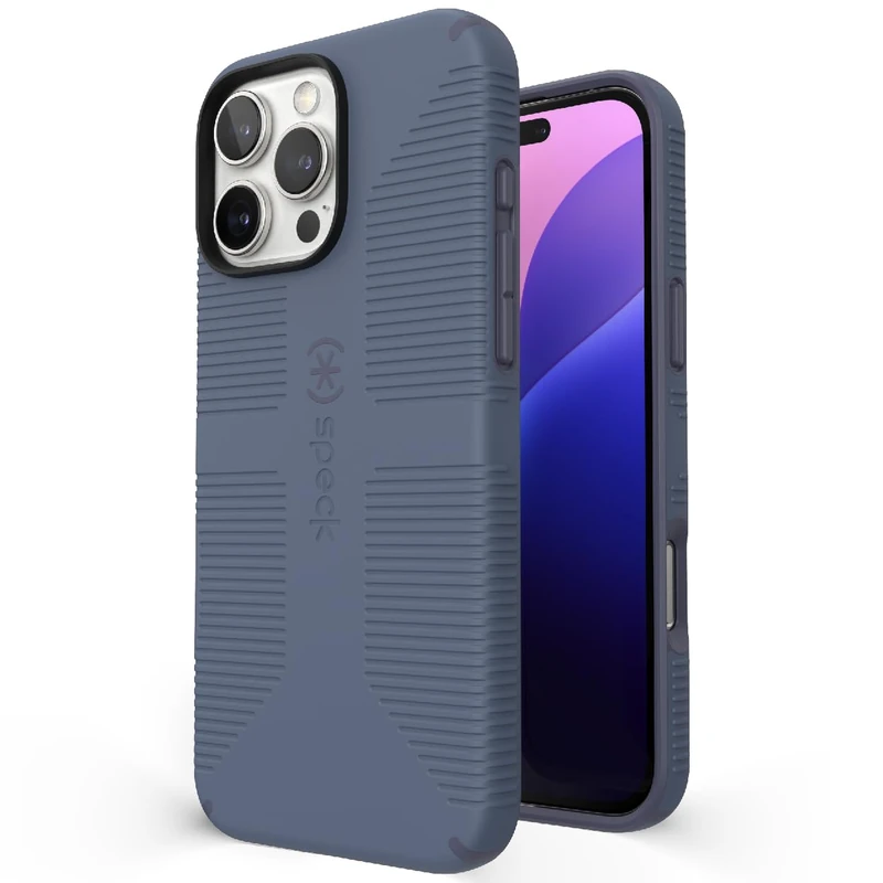 Speck iPhone 16 Pro Max Case - CandyShell Grip Case for Men and Women - Blue/Faded Denim