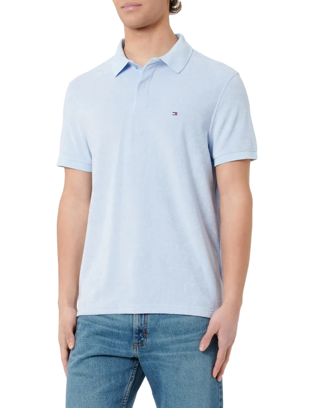 Tommy Hilfiger Men's Micro Towelling Reg Polo Mw0mw30770 Micro Towelling REG Polo, Blue (Breezy Blue), M