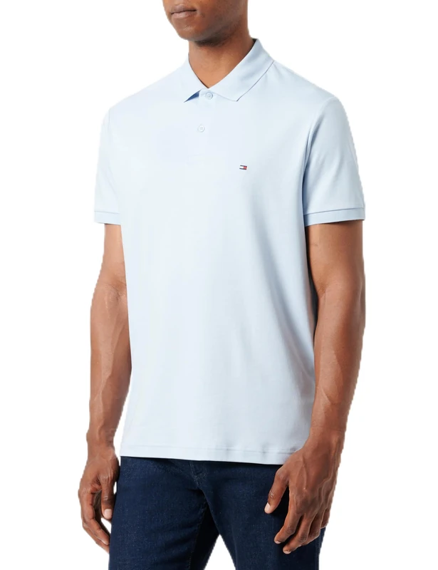 Tommy Hilfiger Men's Liquid Cotton Essential Reg Polo Mw0mw35585 Liquid Cotton Essential REG Polo, Blue (Breezy Blue), XL