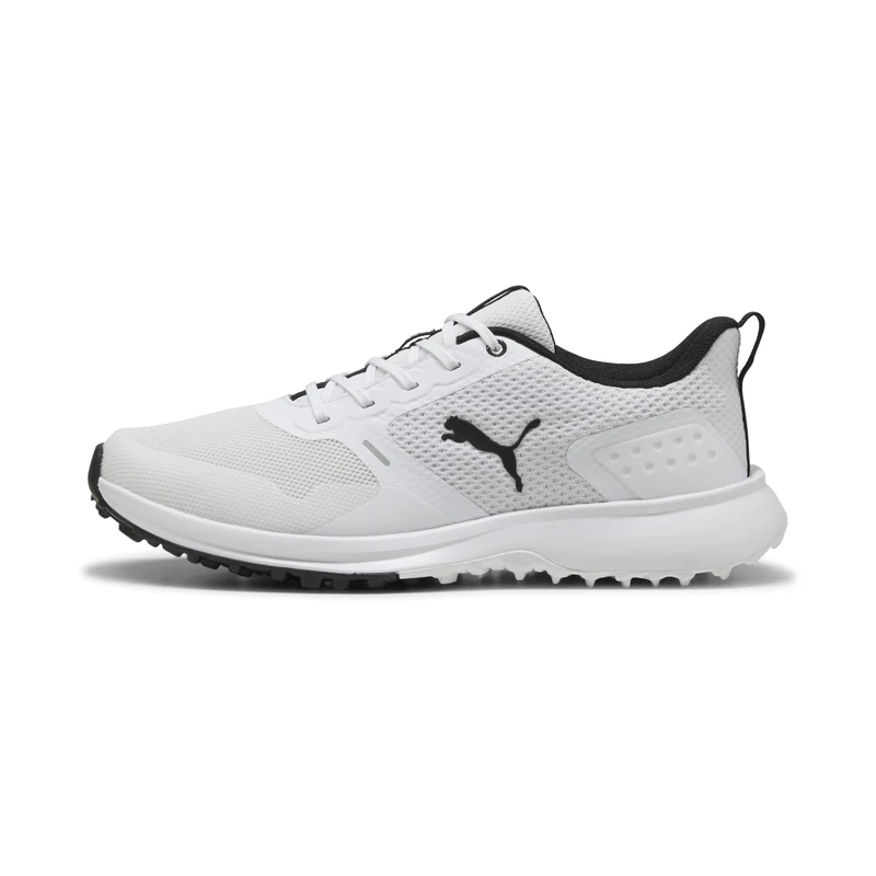 PUMA Men's Fusion Grip 6 Golf Shoe, White/Black, 10.5 UK