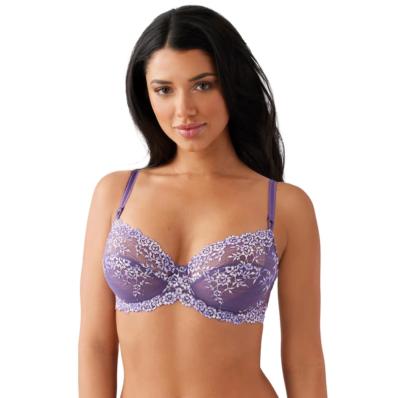 Wacoal Women's Embrace Lace Underwire Bra Full Coverage, Grape Comp Mult, 34E