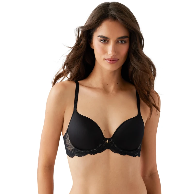 Wacoal Women's Vivid Attraction Seamless Underwire T-Shirt Bra, Black, 32F - Image 1