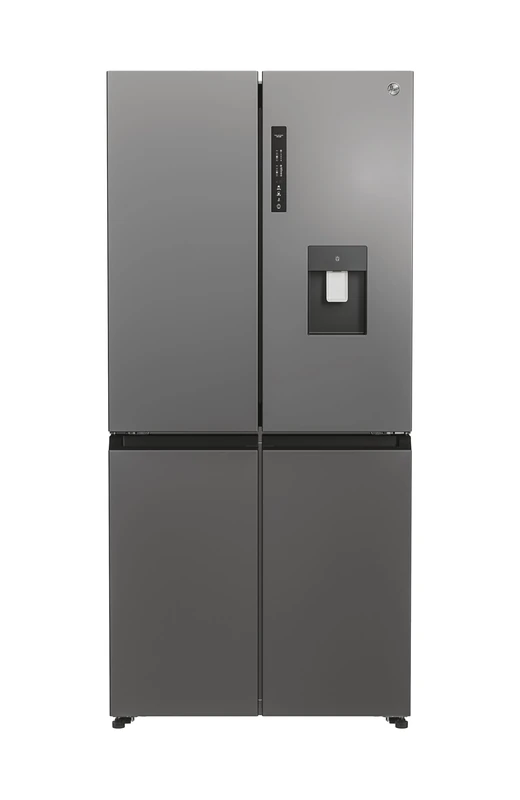 Hoover Free Standing Cube Fridge Freezer, 4 Doors, No Frost, E Class, 463L Total Capacity, Non Plumbed, Silver 83x65x181cm - HHCR3818EWPL