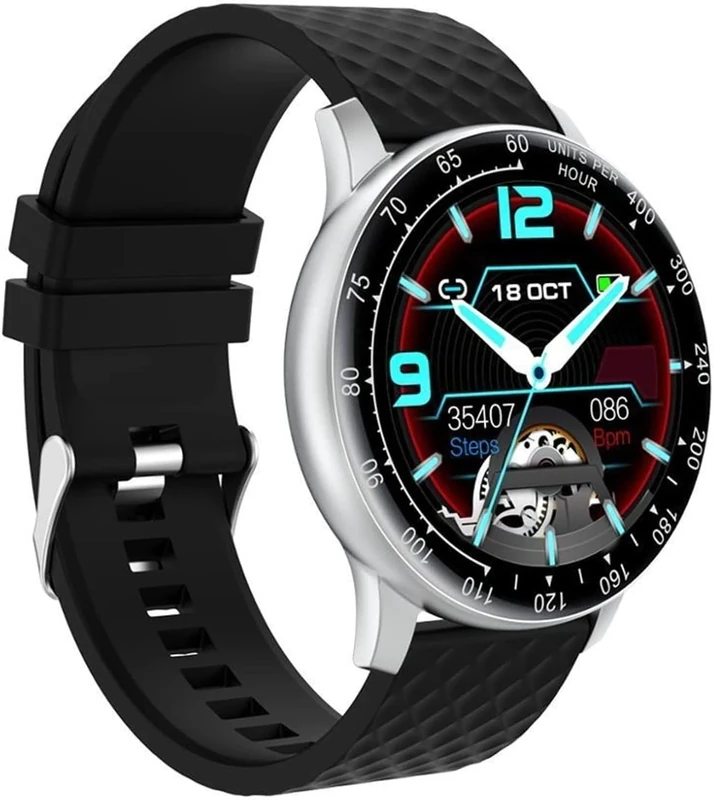 Smart Watch Men DIY Watchface Full Touch Fitness Tracker Heart Rate Blood Pressure Women Smartwatch Calorie Step Counter,C,One Size