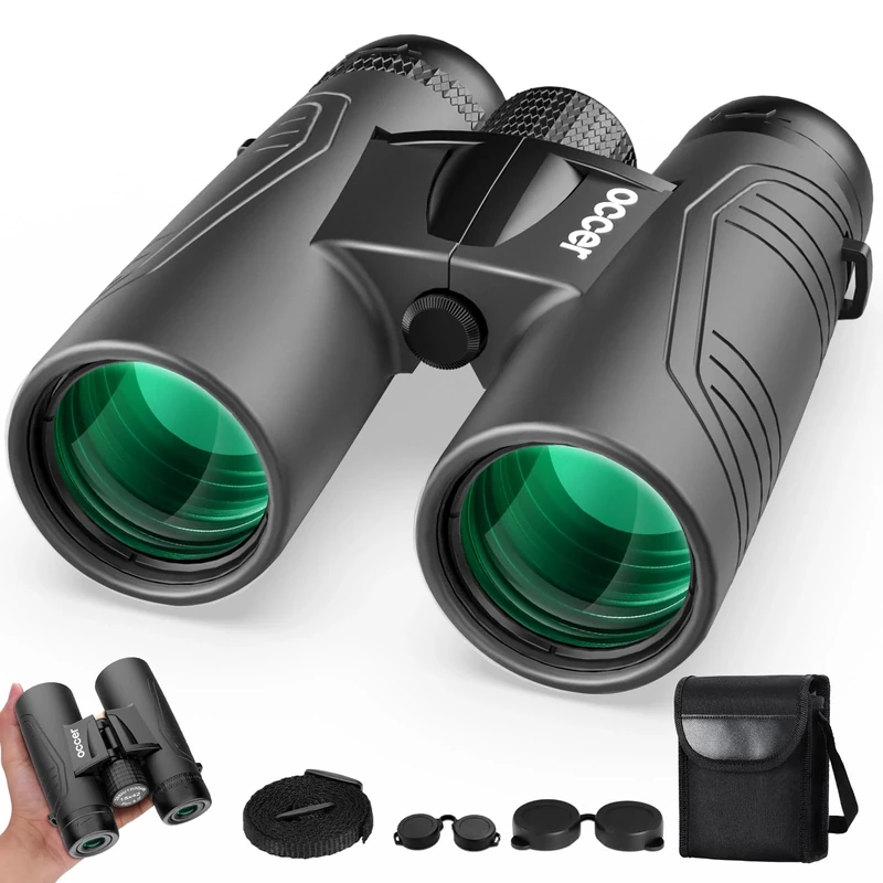 Occer 15x42 Binoculars for Bird Watching - HD Binoculars for Adults High Powered with Large View - Binocs with Low Light Vision for Hunting Cruise Travel Wildlife