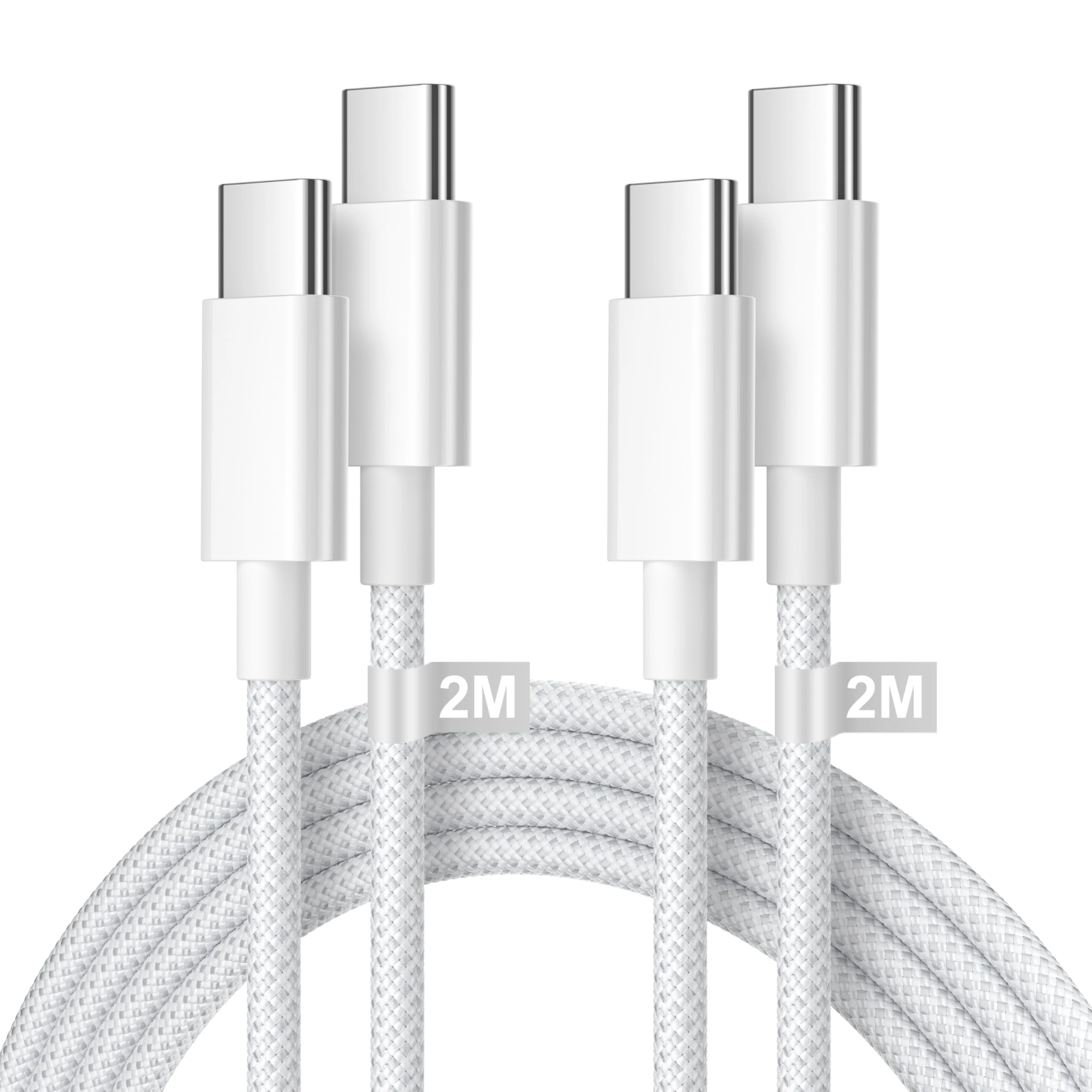 USB C to USB C cable 2M 2Pack, 60W iPhone 15 Charger Cable USB C Cable 2M Long charging cable type c Fast Charging Cable Type C to C Charger Cable for iPhone 17 16 15 Pro Max/Pro/17 Air, Macbook,iPad