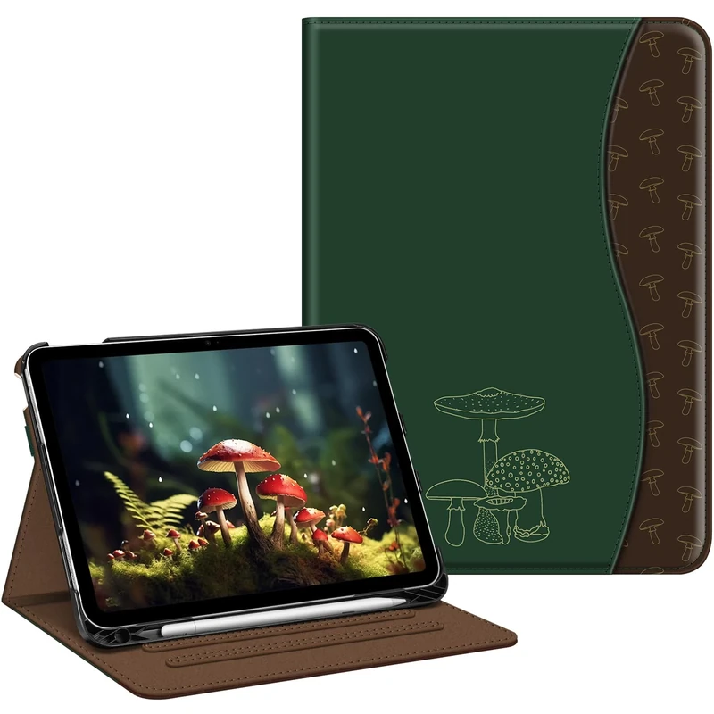 FINTIE Case for iPad (A16) 11th Generation 11 Inch (2025), iPad 10th Generation 10.9 Inch (2022), Multi-Angle Viewing Stand Cover w/Pencil Holder & Pocket, Auto Sleep/Wake, Mushroom