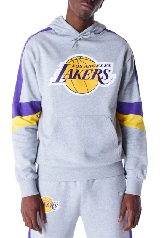 LOS ANGELES LAKERS Unisex Basketball Pullover Hooded Sweatshirt, Grey Med, XXL EU