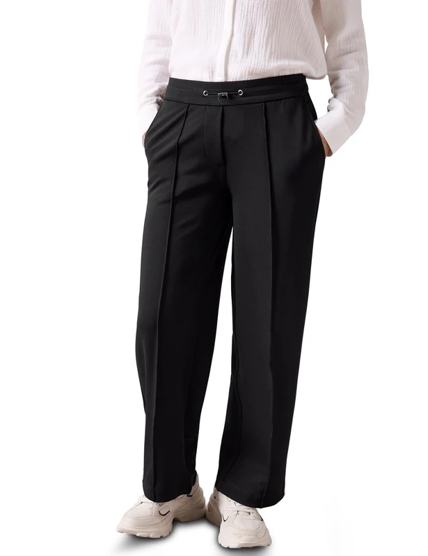 Cecil Women's Loose Fit Trousers, Black, L / 28L - Image 1