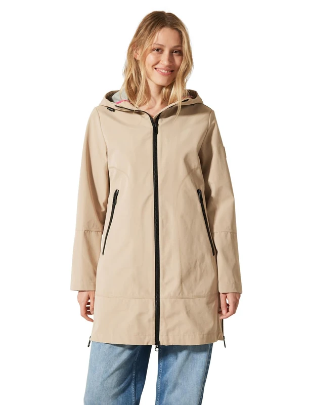 Cecil Women's B101030 Cotton Coat, Creamy Almond Beige, XXL