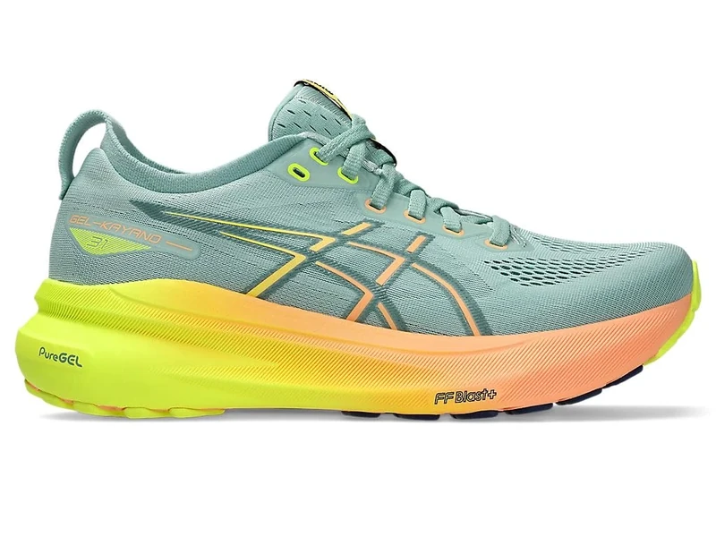 ASICS Gel Kayano 31 Running Shoe Womens Road Shoes Teal/Yellow 7 (40.5) - Image 1