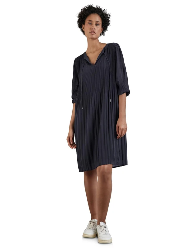 Street One Women's A144193 Pleated Dress in Tunic Look, Night Sky Blue, 8 - Image 1