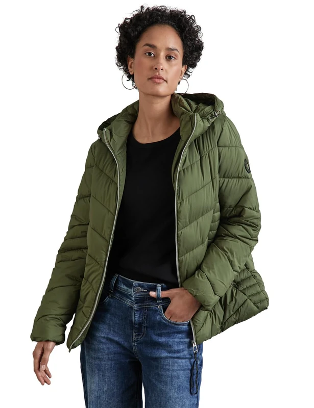 Street One Women's A201969 Short Quilted Jacket, Winter Moss Green, 42, Winter Moss Green, 16