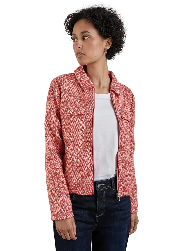 STREET ONE Women's A212301 Short Boucle Jacket, Mandarin Red, 14