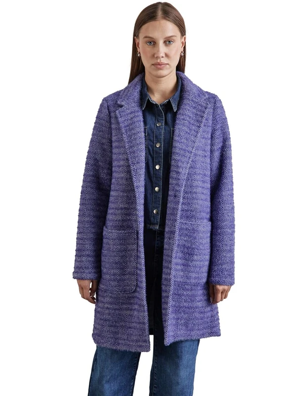 Street One Women's A201981 Wool-Look Coat, Deep Lilac, 14